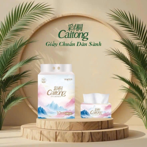 Giấy ăn giấy rút Caitong Water Cao Cấp 420 tờ